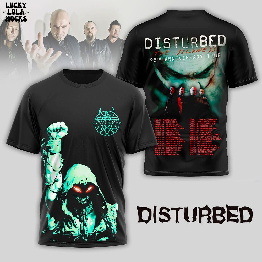 Disturbed The Sickness 25th Anniversary Tour Shirt Disturbed The Sickness 25th Anniversary Tour Shirt