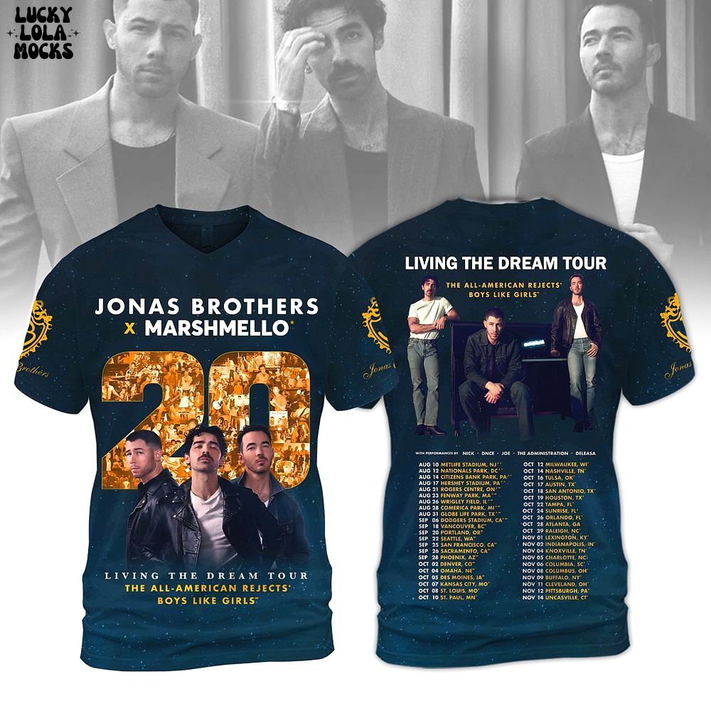Jonas Brothers Living The Dream Tour Shirt Jonas Brothers Living The Dream Tour Shirt