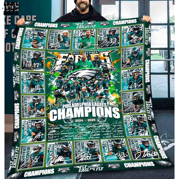 Philadelphia Eagles Champions 2025 Fleece Blanket
