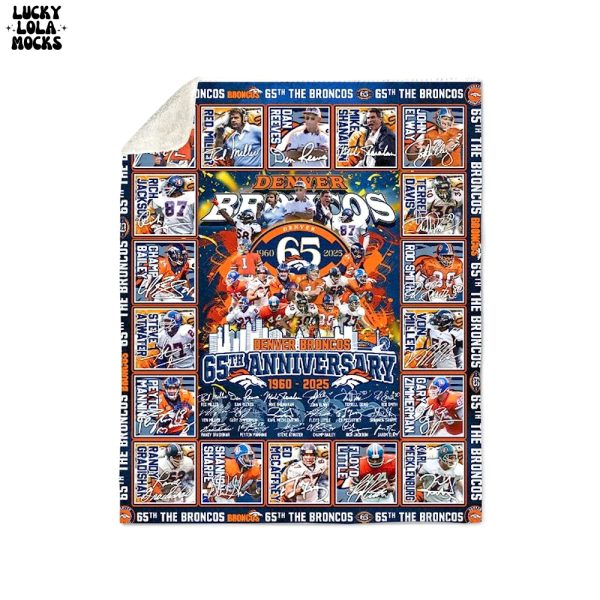 The Broncos 65th Anniversary 1960-2025 Quilt Blanket