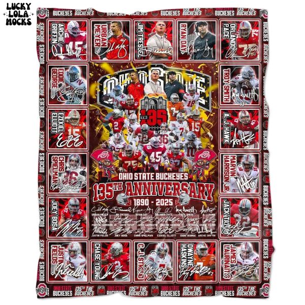 The Buckeyes 135th Anniversary 1890-2025 Sherpa Fleece Blanket