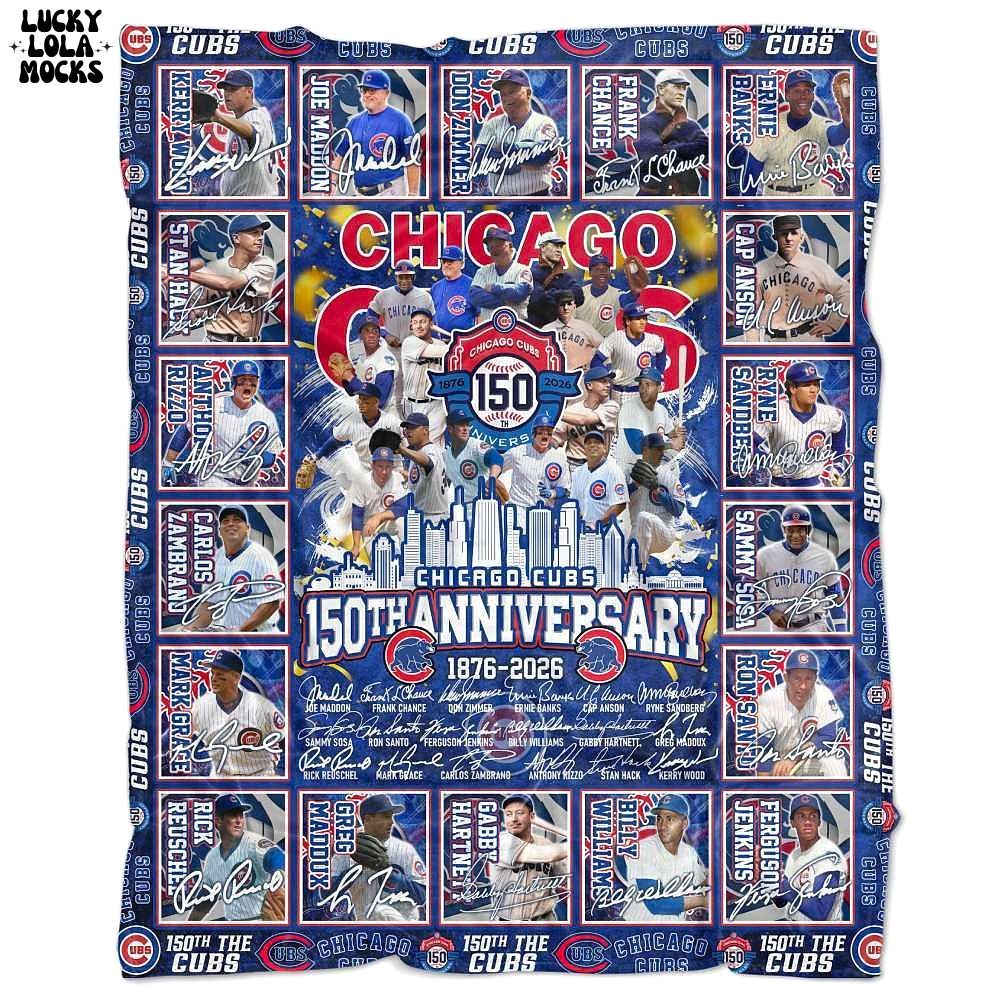 The Cubs 150th Anniversary 1876-2026 Limited Sherpa Fleece Blanket The Cubs 150th Anniversary 1876-2026 Limited Sherpa Fleece Blanket