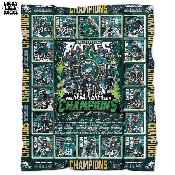 The Eagles World Champs 2025 For Fans Fleece Blanket