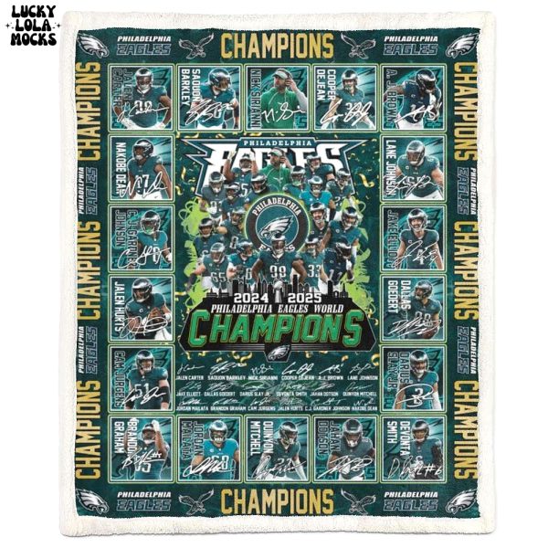 The Eagles World Champs 2025 For Fans Fleece Blanket