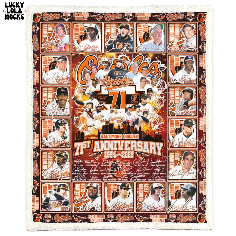 The Orioles 71st Anniversary 1954-2025 Special Fleece Blanket The Orioles 71st Anniversary 1954-2025 Special Fleece Blanket