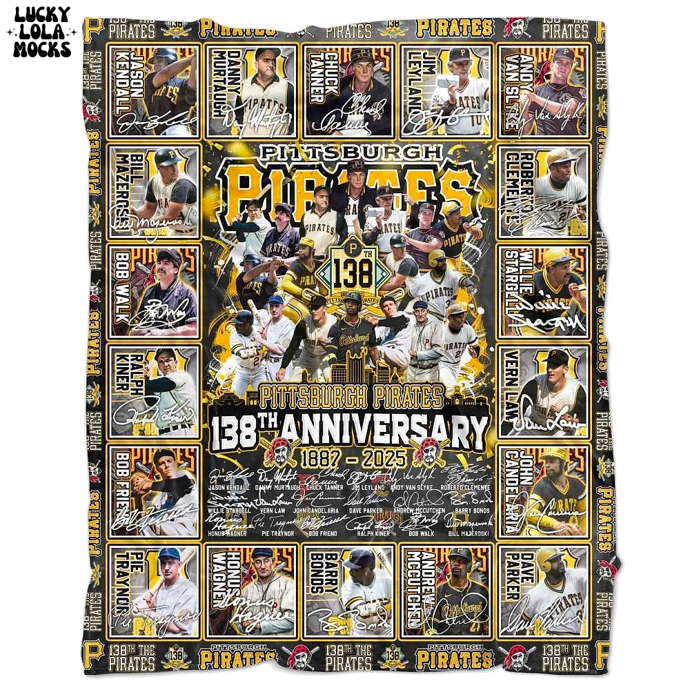The Pirates 138th Anniversary 1887-2025 For Fan Premium Fleece Blanket The Pirates 138th Anniversary 1887-2025 For Fan Premium Fleece Blanket