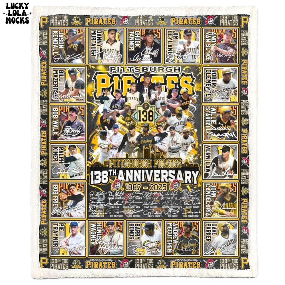 The Pirates 138th Anniversary 1887-2025 For Fan Premium Fleece Blanket The Pirates 138th Anniversary 1887-2025 For Fan Premium Fleece Blanket