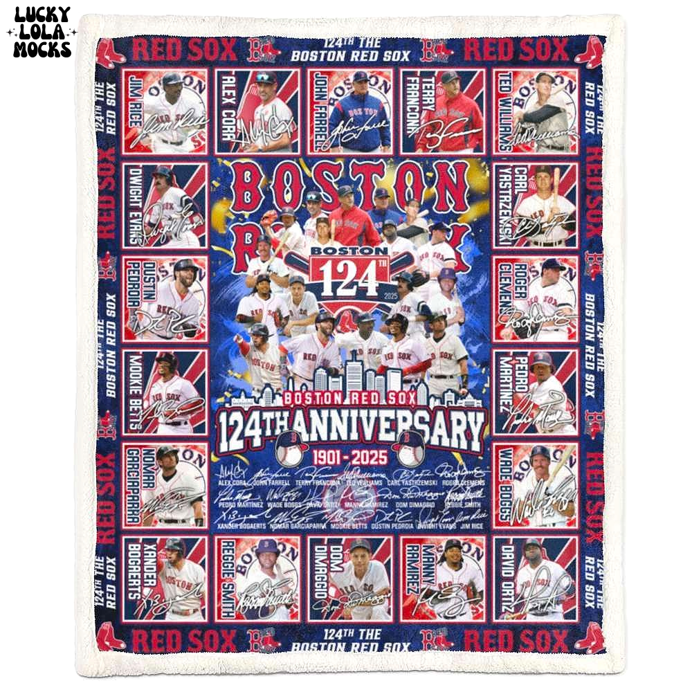 The Red Sox 124th Anniversary 1901-2025 Fleece Blanket The Red Sox 124th Anniversary 1901-2025 Fleece Blanket