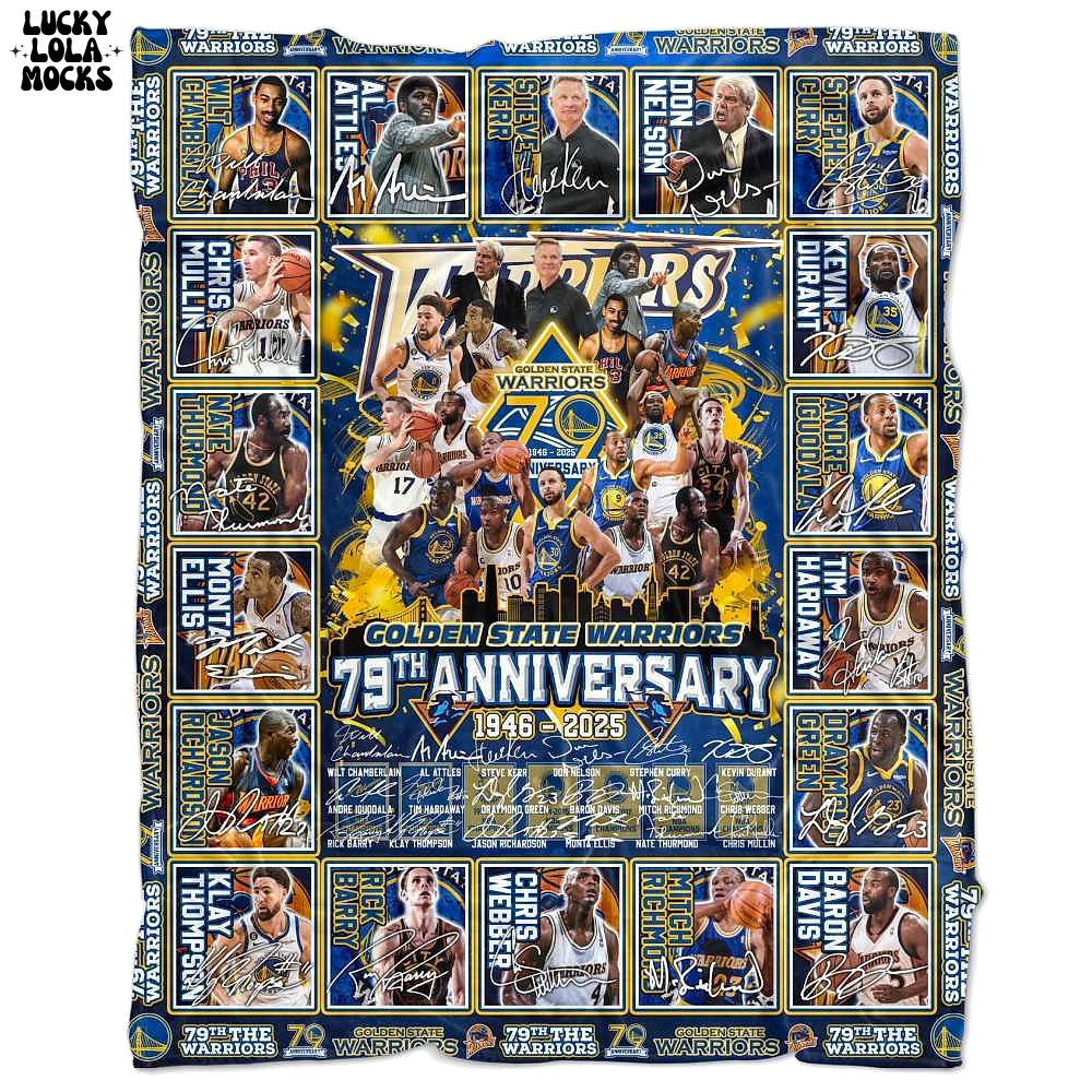 The Warriors 79th Anniversary 1946-2025 Premium Fleece Blanket The Warriors 79th Anniversary 1946-2025 Premium Fleece Blanket