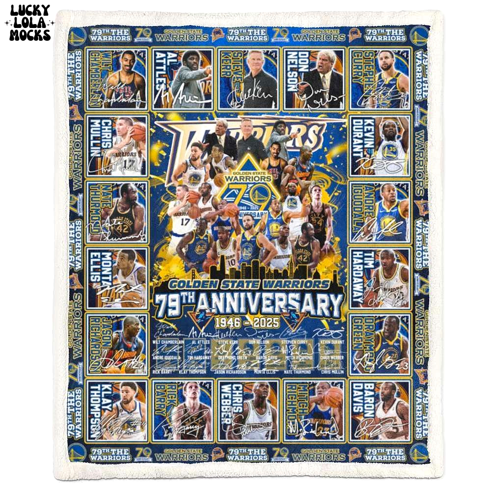 The Warriors 79th Anniversary 1946-2025 Premium Fleece Blanket The Warriors 79th Anniversary 1946-2025 Premium Fleece Blanket