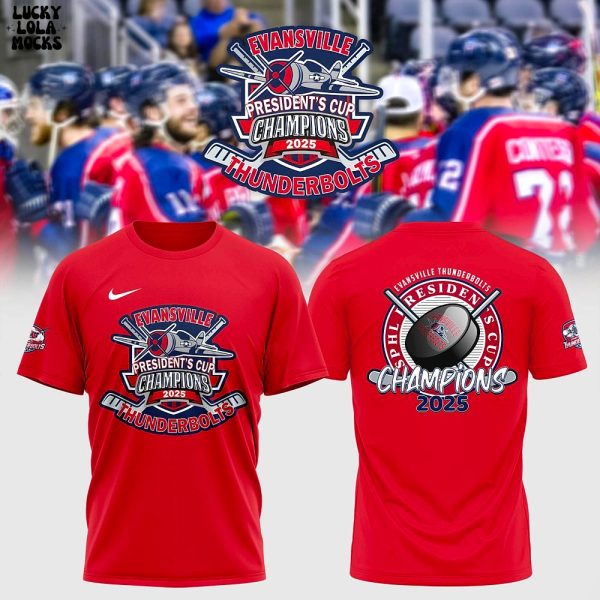 2025 SBHL Champions T-shirt – Evansville Thunderbolts Legacy T-Shirt