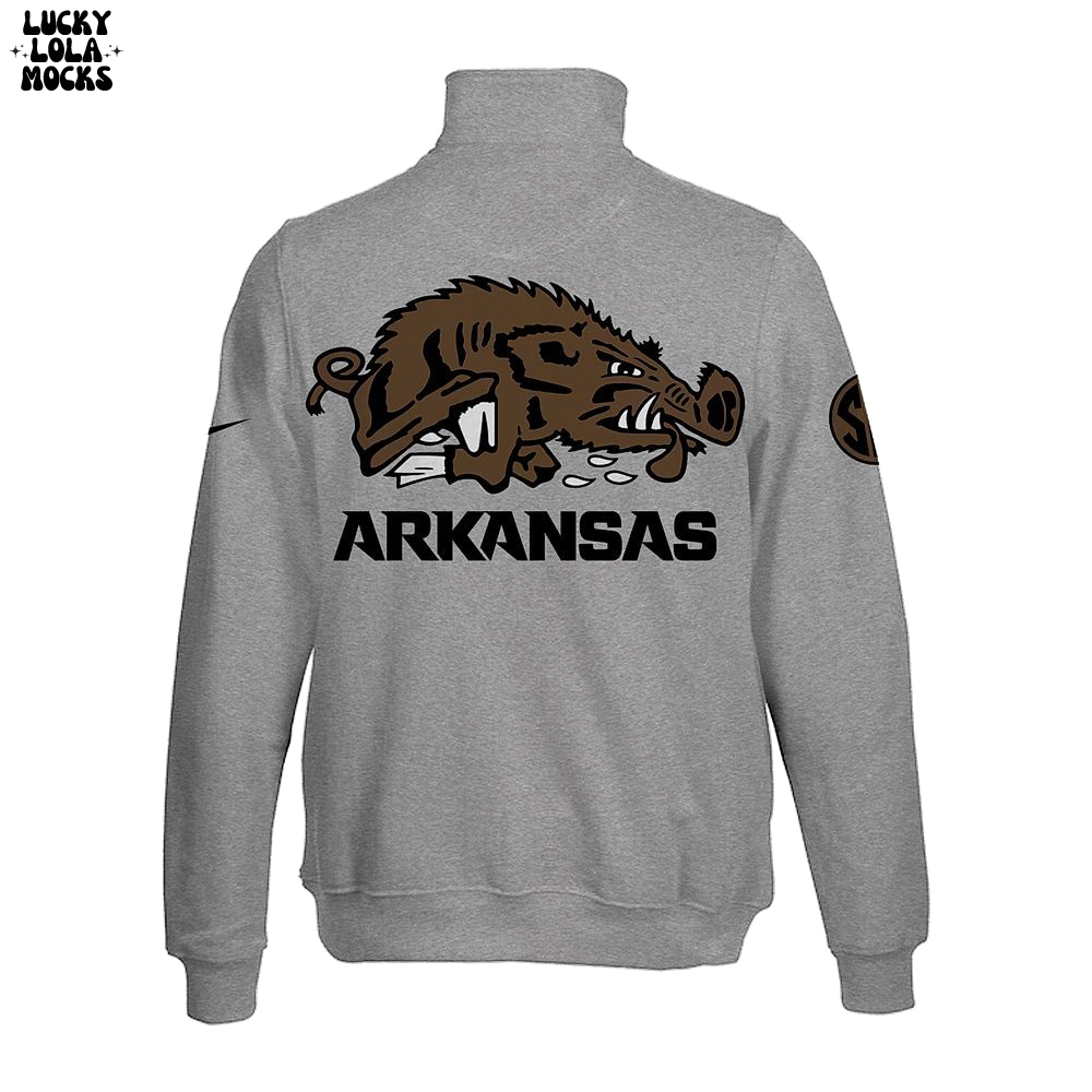Coach John Calipari Arkansas Basketball 2025 Gray Quater Zip Jersey Coach John Calipari Arkansas Basketball 2025 Gray Quater Zip Jersey