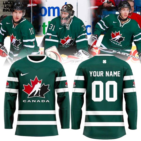 Hockey Canada St Patrick Day 2025 Custom Name Hockey Jersey