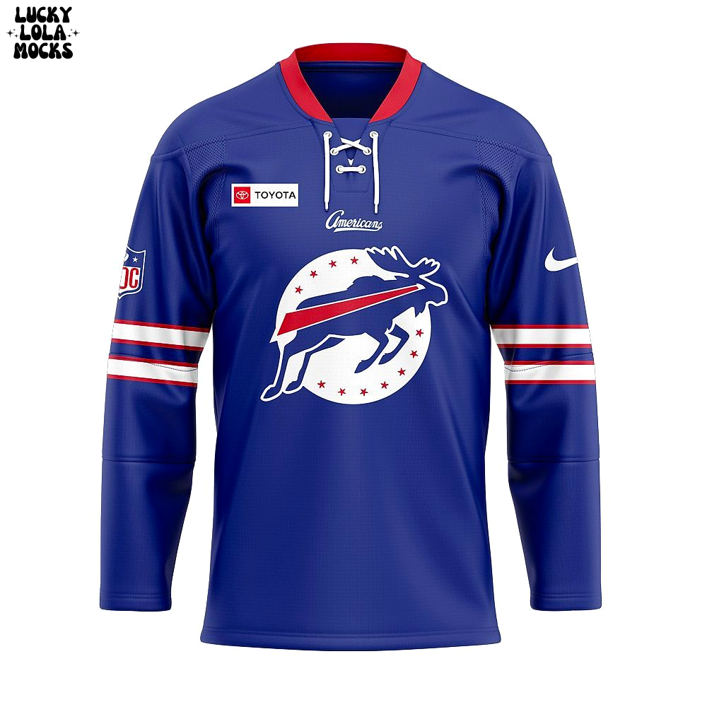 Rochester Americans Bills Day Uniform 2025 Custom Name Hockey Jersey Rochester Americans Bills Day Uniform 2025 Custom Name Hockey Jersey