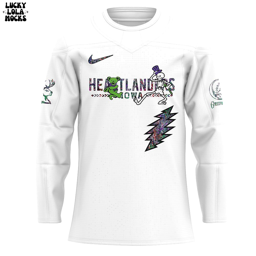 Grateful Dead Hockey Game Iowa Heartlanders 2025 Jersey Grateful Dead Hockey Game Iowa Heartlanders 2025 Jersey