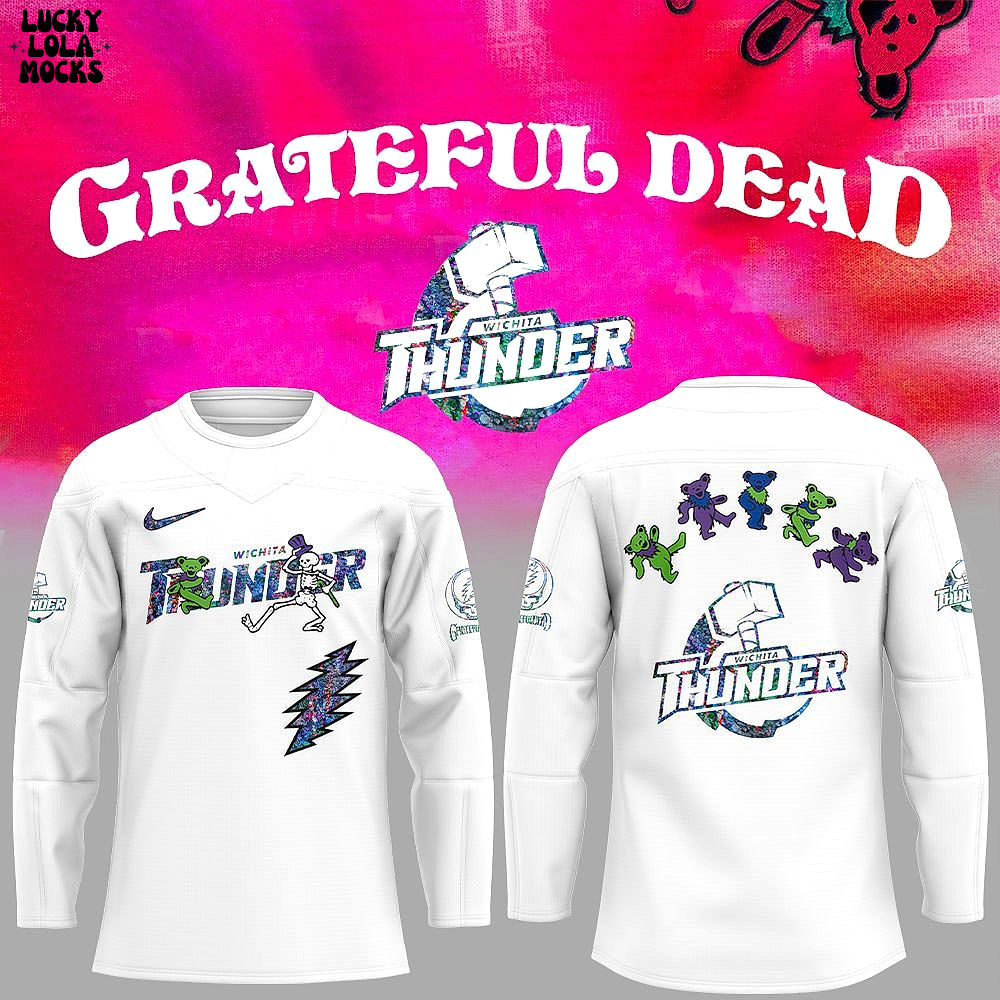 Grateful Dead Hockey Game Wichita Thunder 2025 Jersey Grateful Dead Hockey Game Wichita Thunder 2025 Jersey