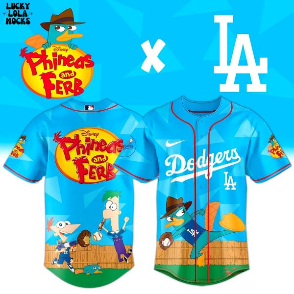 Los Angeles Dodgers x Phineas and Ferb Baseball Jersey