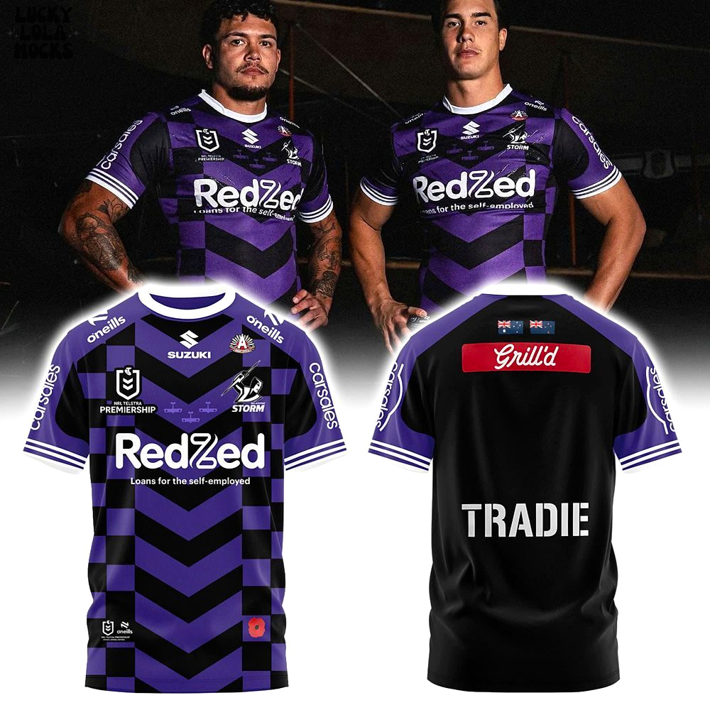 Melbourne Storm AnZac 2025 Premium 3D T-Shirt Melbourne Storm AnZac 2025 Premium 3D T-Shirt