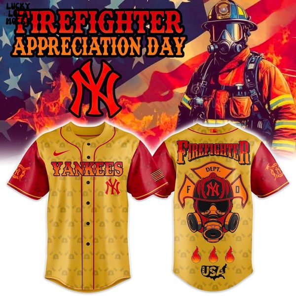New York Yankees Firefighter Appreciation Fireman Tribute 2025 Jersey