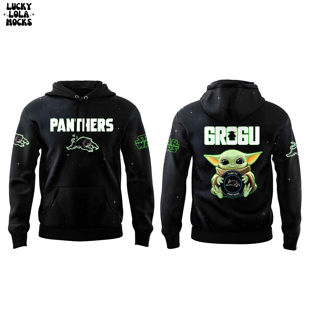 Penrith Panthers x Grogu Star Wars 2025 Hoodie Penrith Panthers x Grogu Star Wars 2025 Hoodie