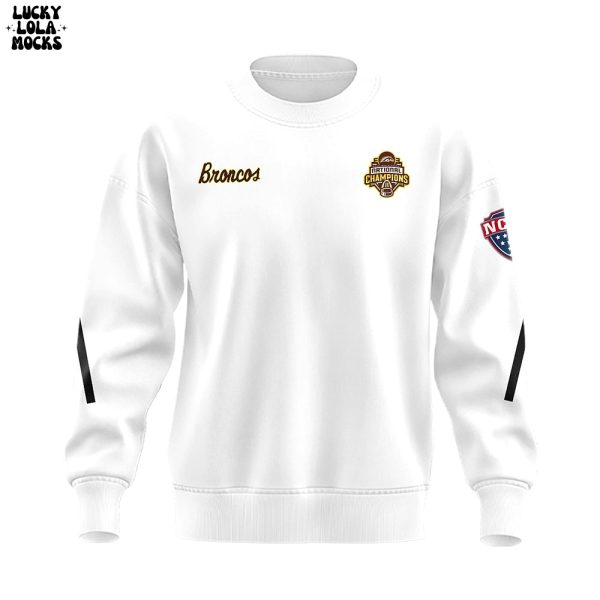 Western Michigan Hockey Champions 2025 White Sweatshirt