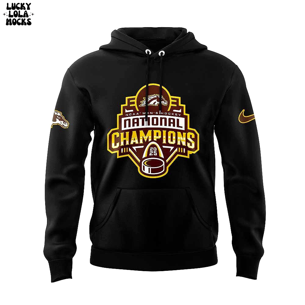 Western Michigan Hockey National Champions 2025 Premium Black Hoodie Western Michigan Hockey National Champions 2025 Premium Black Hoodie