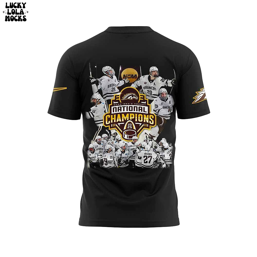 Western Michigan Hockey National Champions 2025 Premium Black T-Shirt Western Michigan Hockey National Champions 2025 Premium Black T-Shirt