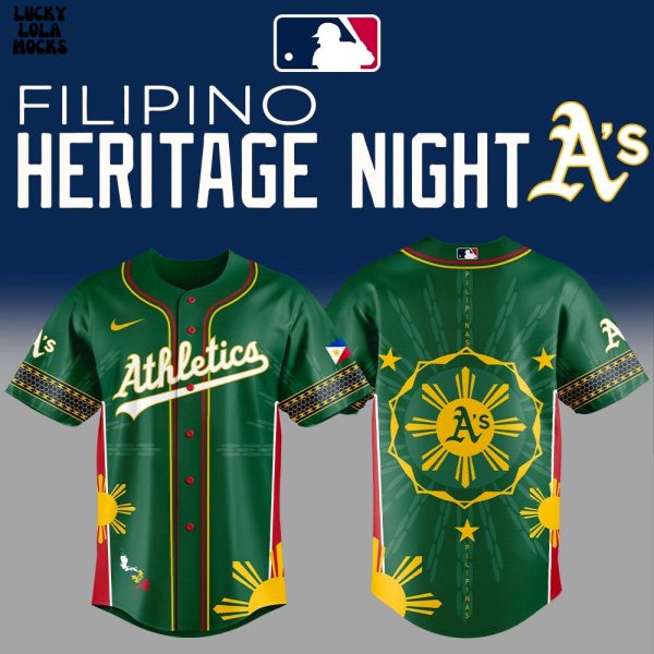 Oakland Athletics Filipino Heritage Night Blue Filipino Heritage Night 2025 Special Green Jersey