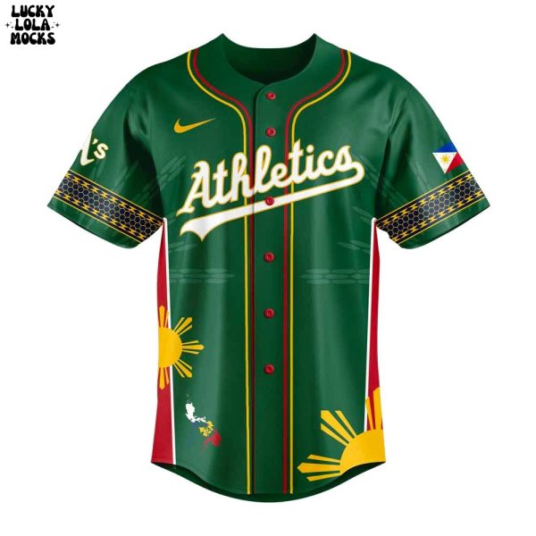 Oakland Athletics Filipino Heritage Night Blue Filipino Heritage Night 2025 Special Green Jersey