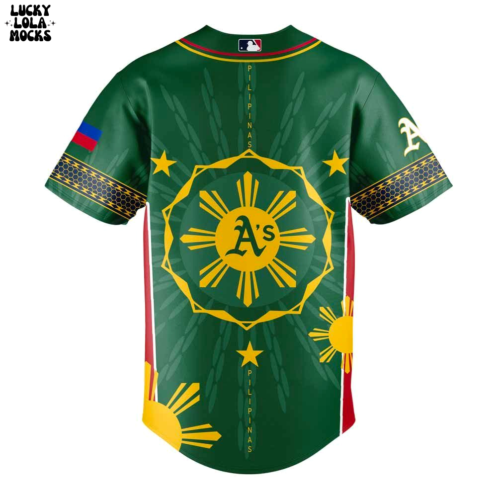 Oakland Athletics Filipino Heritage Night Blue Filipino Heritage Night 2025 Special Green Jersey Oakland Athletics Filipino Heritage Night Blue Filipino Heritage Night 2025 Special Green Jersey